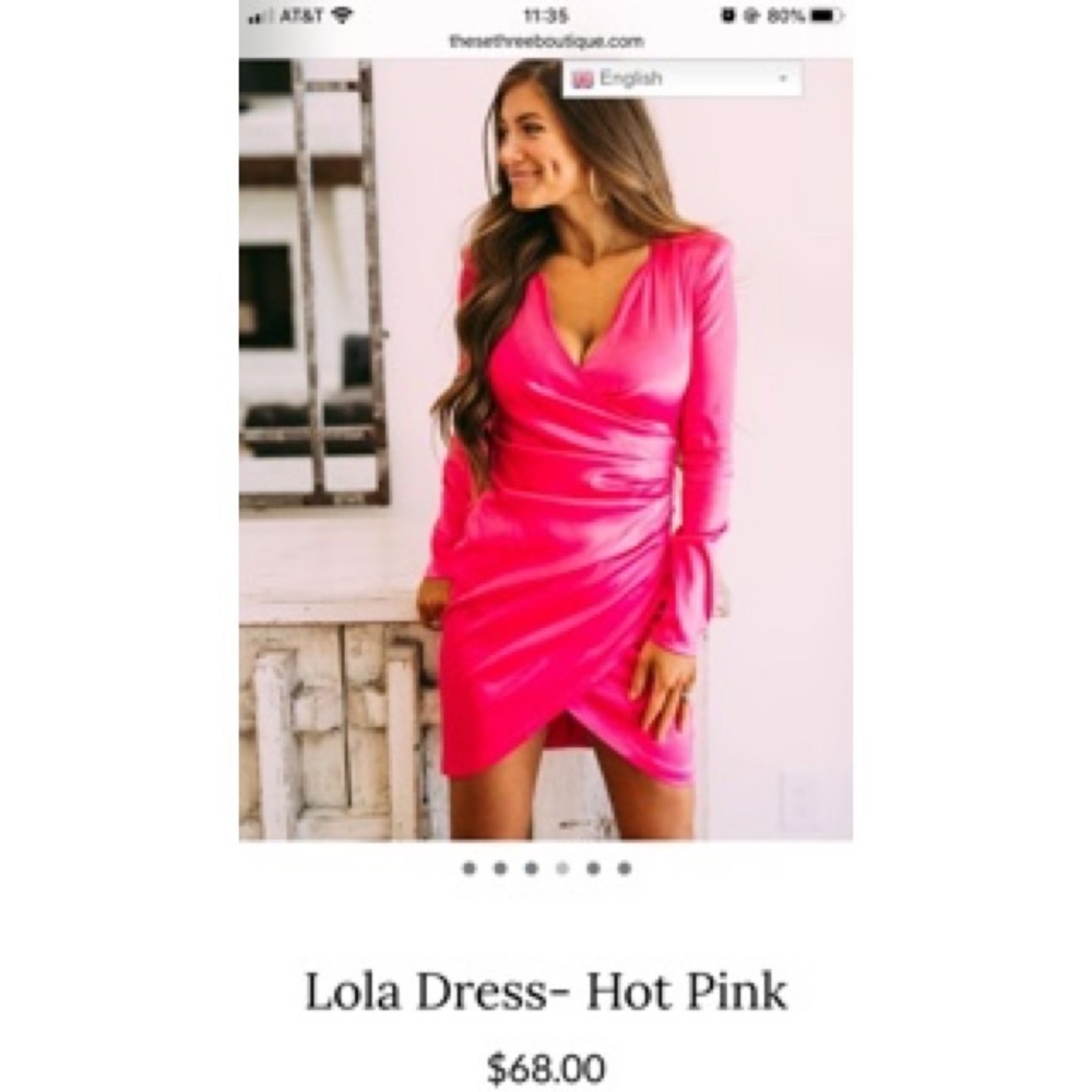 These Three Boutique: Lola Dress - Hot Pink